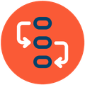 The right process warm red icon