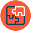 The right solution warm red icon